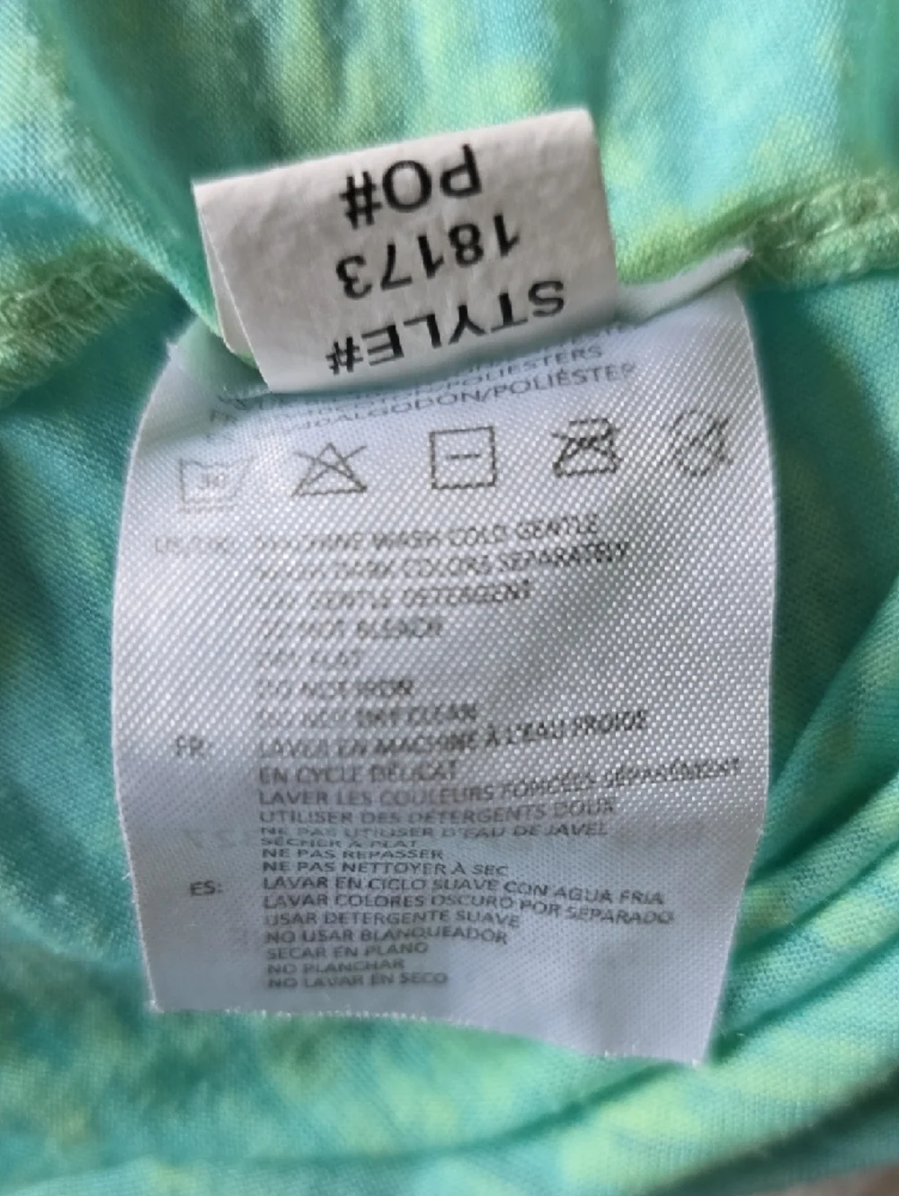 Fox Head Women's Mint Green Tie-Dye V- Neck Tee - Picture 6 of 8